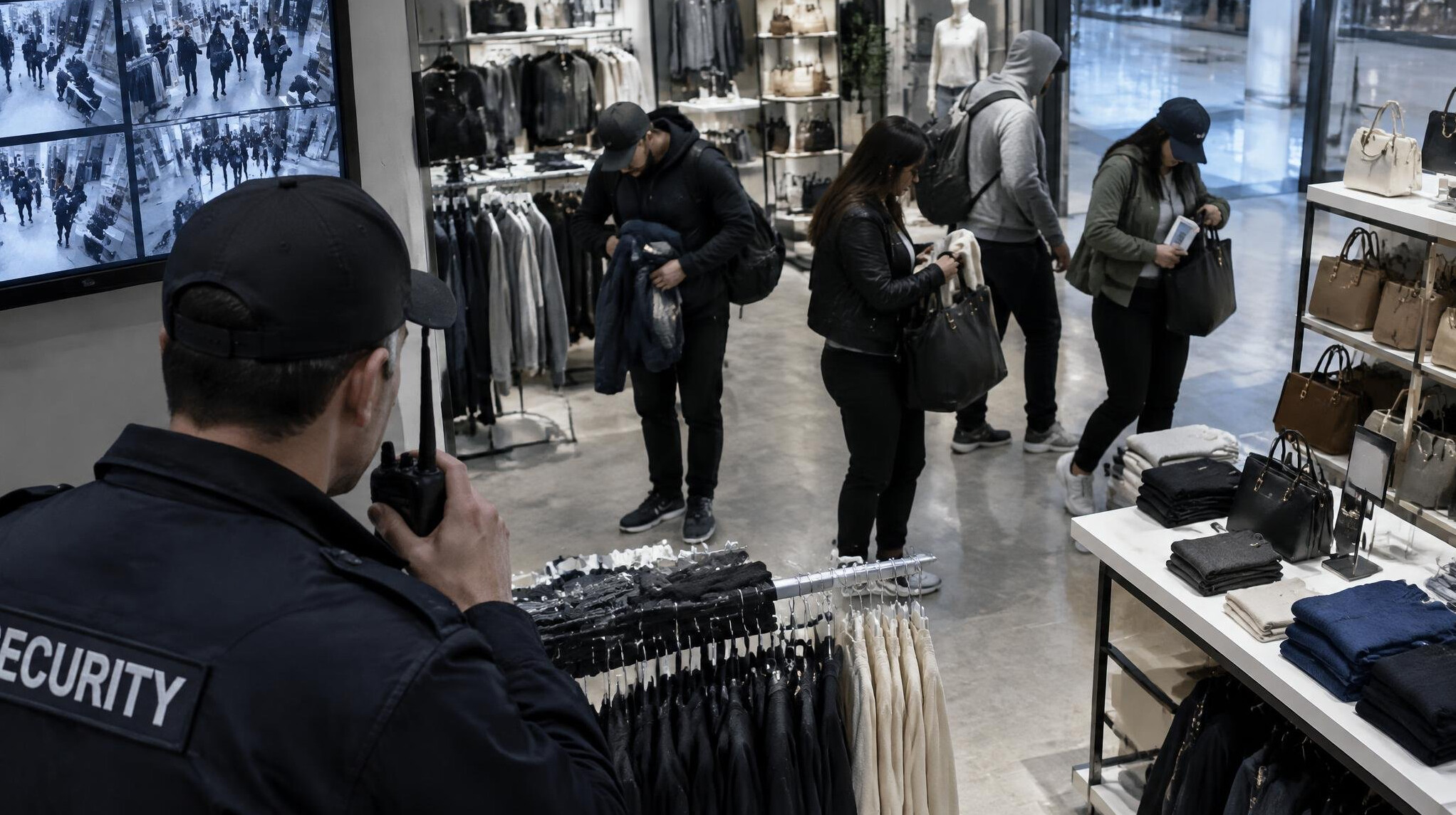 store detective observing suspects