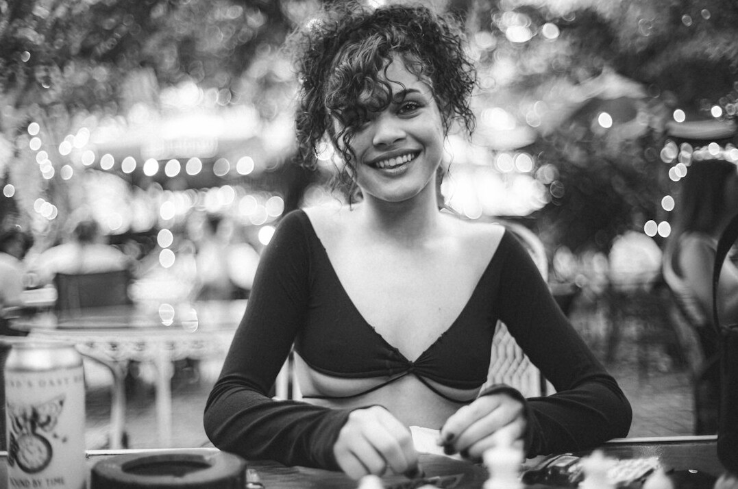 Portrait of a smiling Uruguayan woman editor